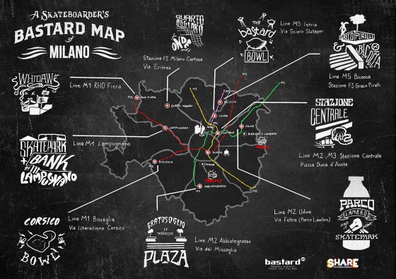 Skateboarder_bastard_Map_of_Milano-poster